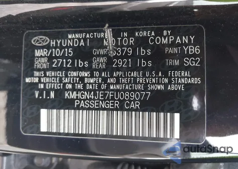 2015 Hyundai Genesis 3.8 из США, поврежденный, VIN KMHGN4JE7FU089077